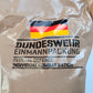 Německé MRE 24H - nejnovější verze - detail na přední stranu a její popis s německou vlajkou