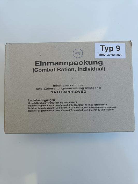 Krabice německého MRE (EPA) - menu 9