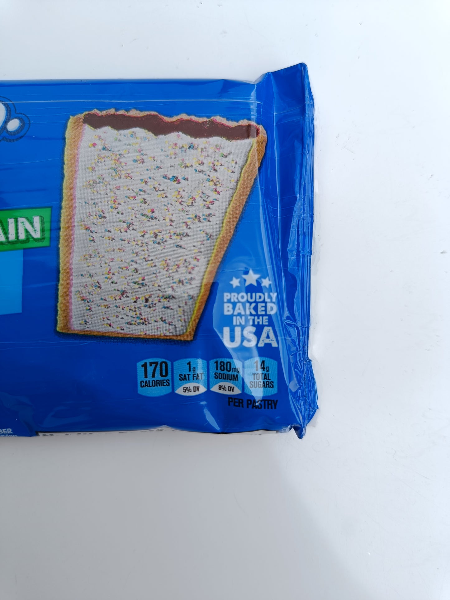 US Pop tart borůvkový, detail obalu