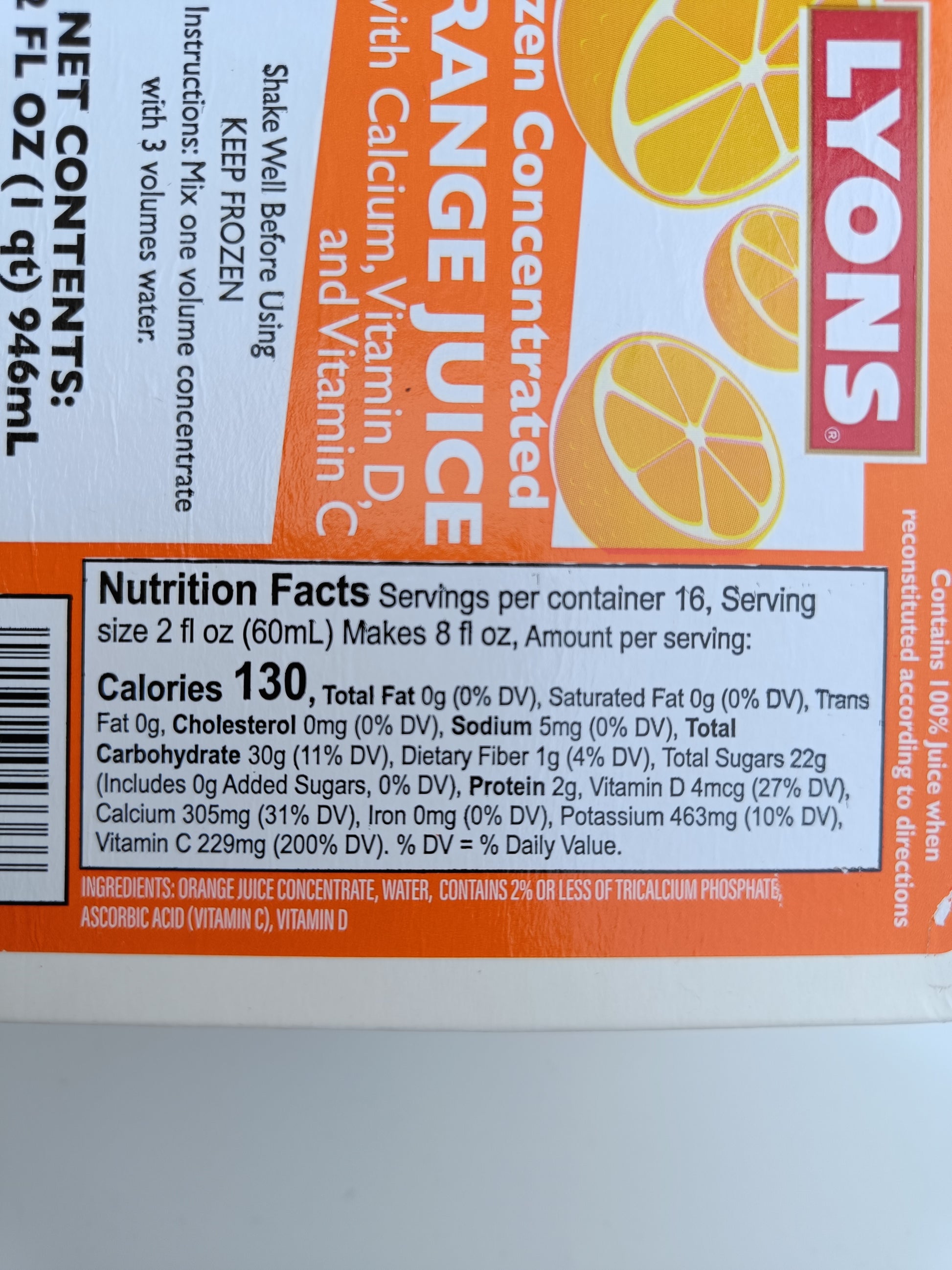 US džus koncentrát - složení a nutriční hodnoty pomerančové varianty