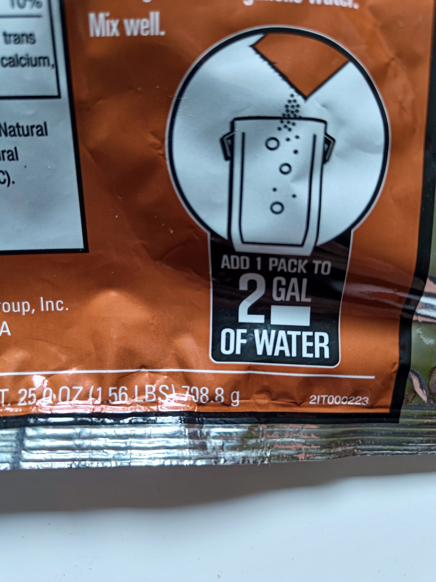 Celý obsah nápoje (510g) je určen do 2 galonů vody což je 7.5l