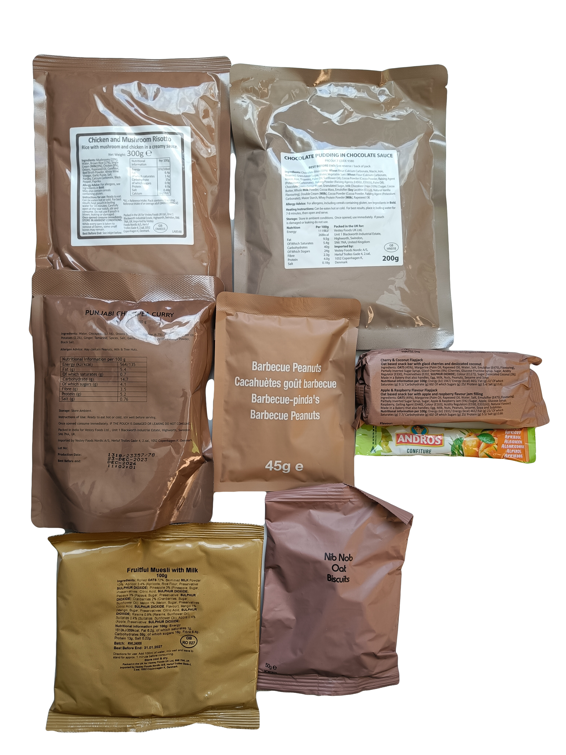 Hlavní komponenty z britskeho MRE