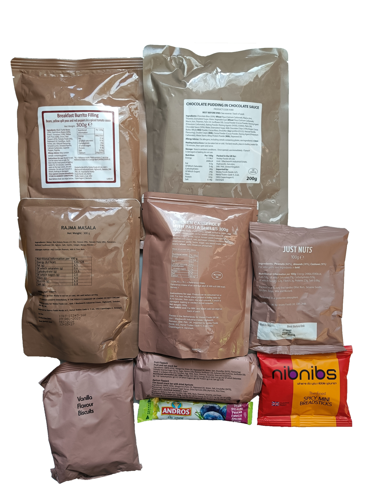 Hlavní komponenty z britskeho MRE jiné menu