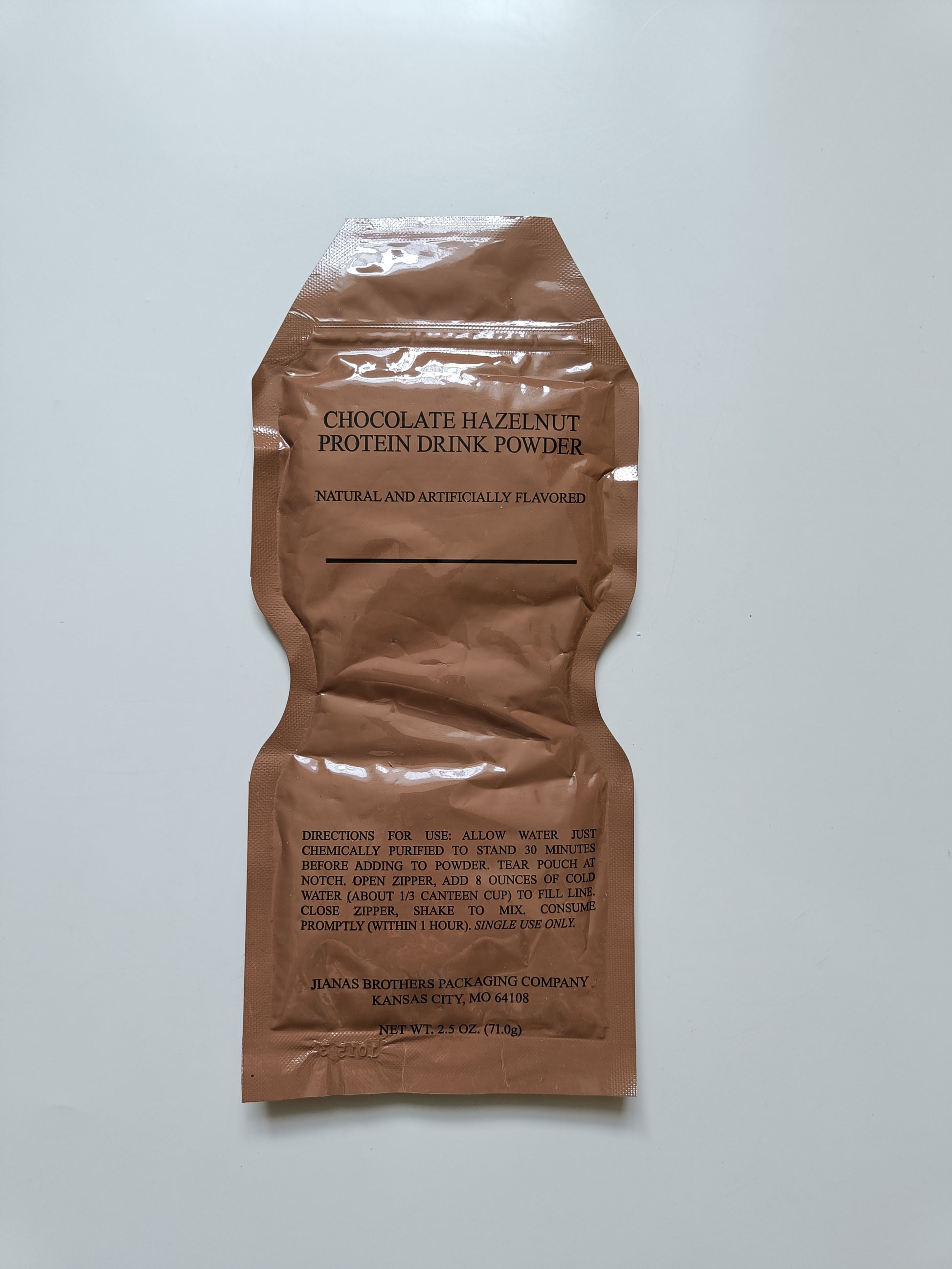 Nápoj US MRE chocolate hazelnut protein drink powder