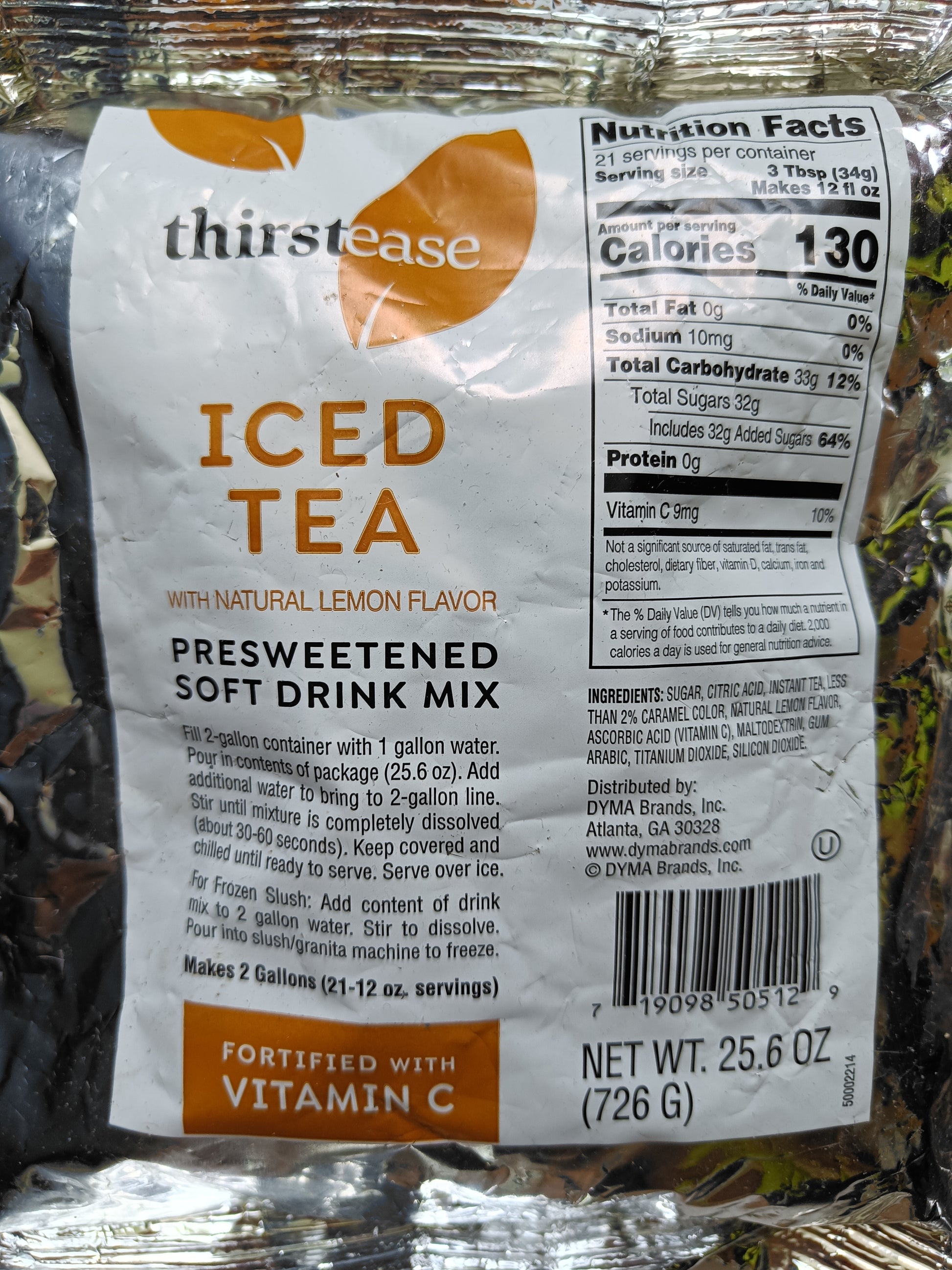 Thirst Ease instantní nápoj (510 g) ledový čaj detailní pohled