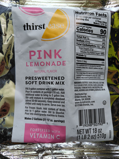 Thirst Ease instantní nápoj (510 g) růžová limonáda detail