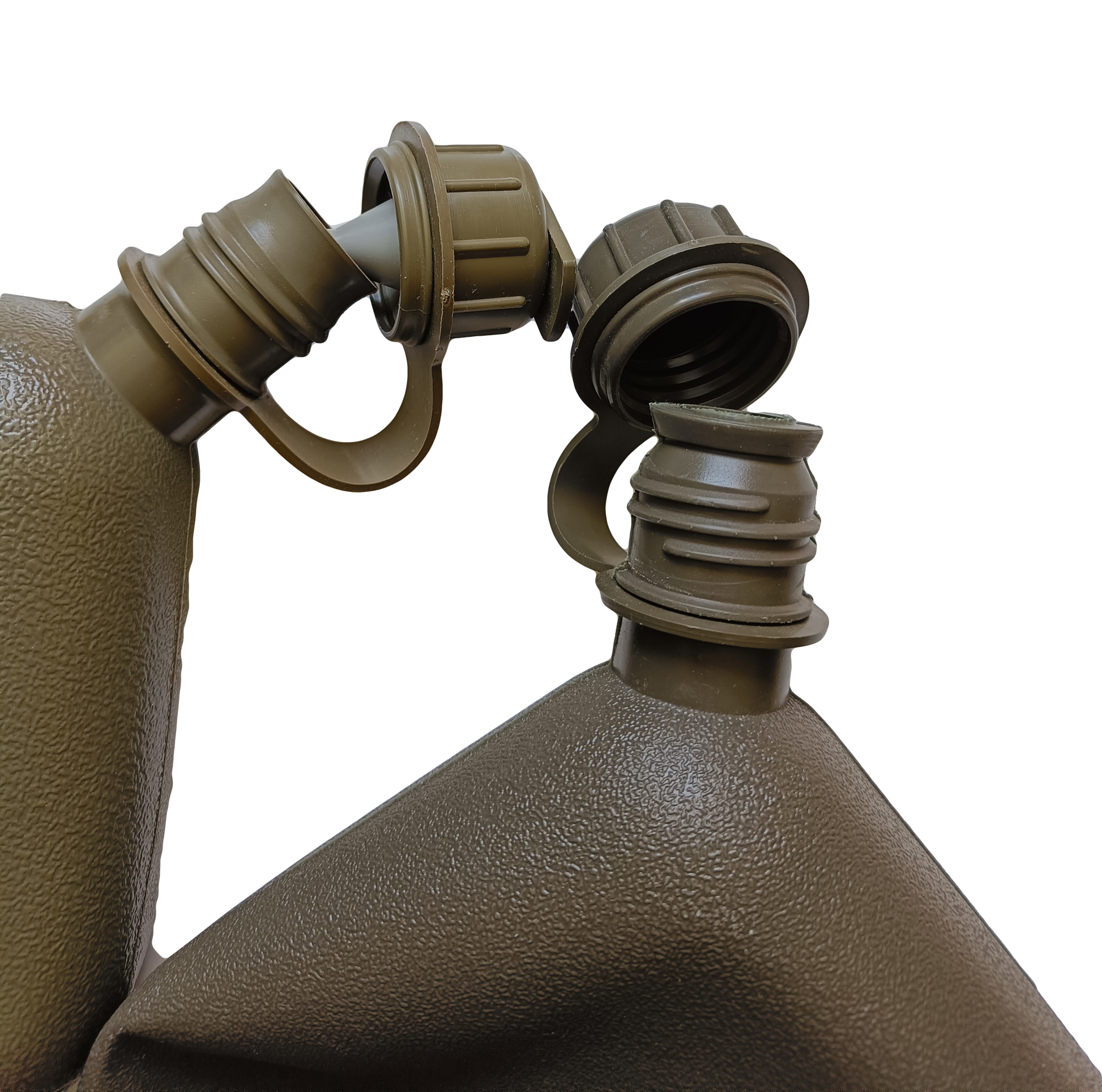 US polní láhev na vodu 2QT (collapsible) originál nová - dvě varianty. Jedna pro pití z plynové masky, druhá klasická