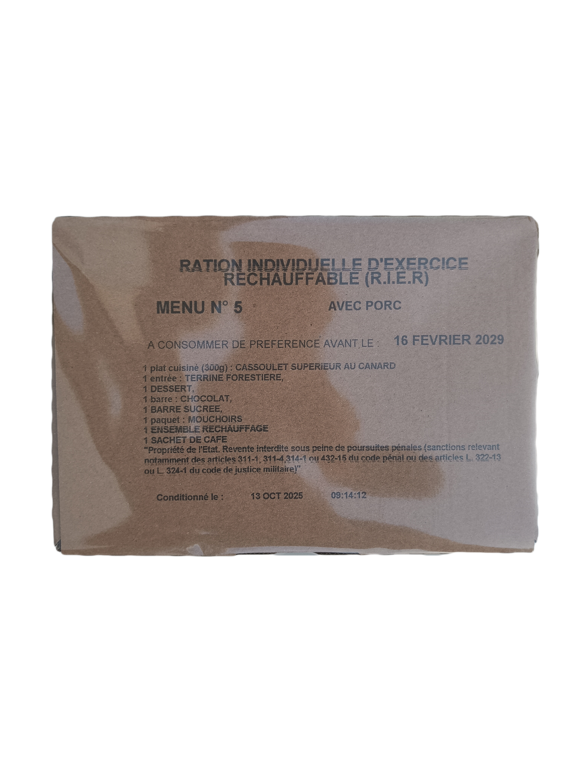 FR MRE 12h menu 5