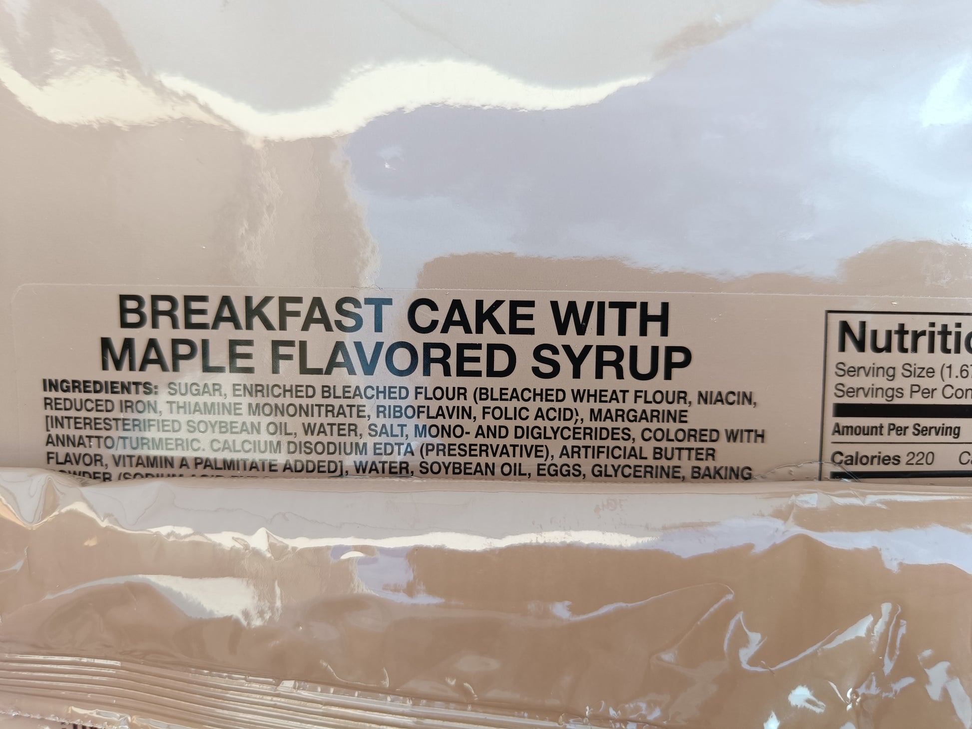 Štítek balení US Koláčů velké - Breakfast cake with maple flavored syrup